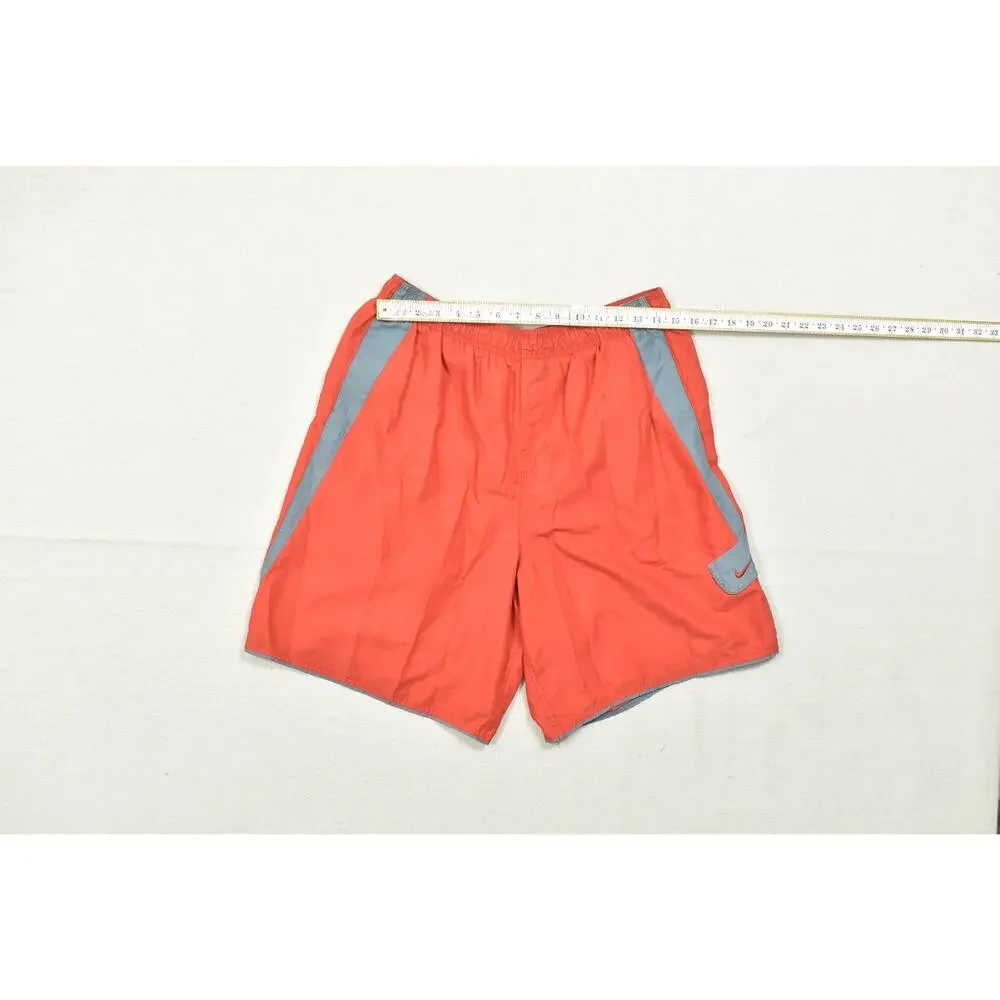 Nike Men's Size XL Orange Gray Athletic Swim Trunks Shorts Board Shorts Mesh Lin